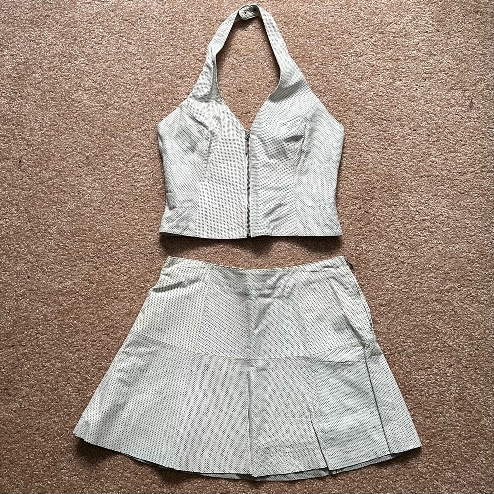 Vintage Y2K Wilsons Leather White 2 Piece Matching Set - Picture 3 of 14